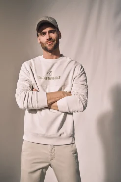 Sudadera Cuello Redondo Con Bordado Delantero^Ooto Cheap