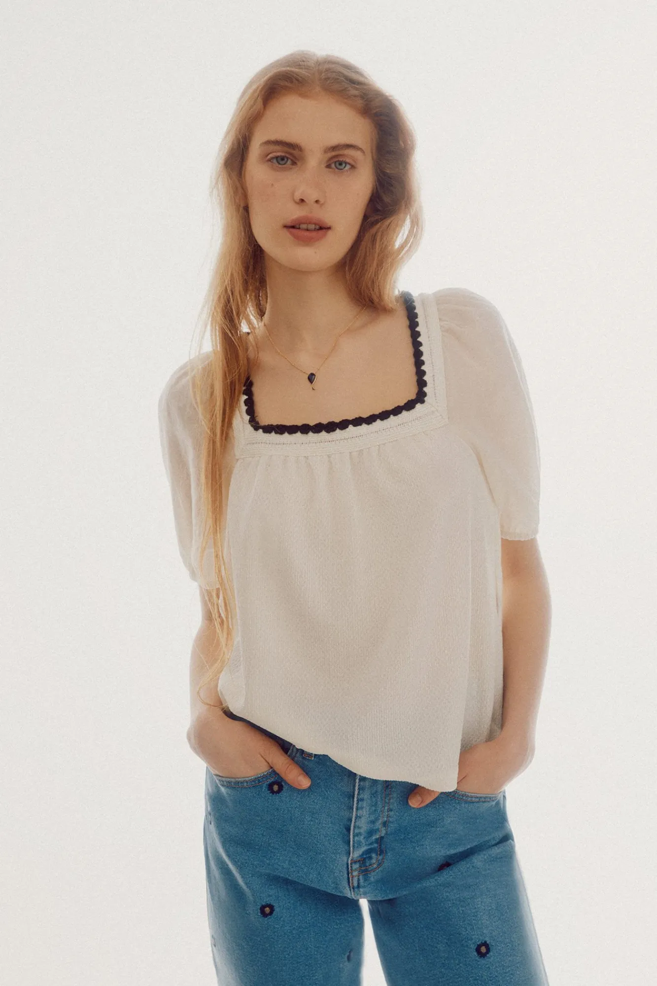 Top Con Manga Abullonada^Slowlove Outlet