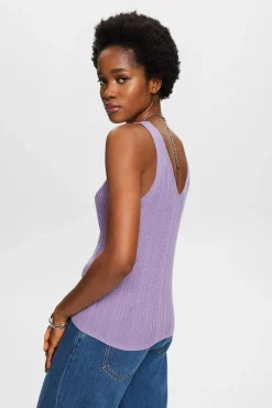 Top De Punto Fino Con Disenos Lino^Esprit Fashion