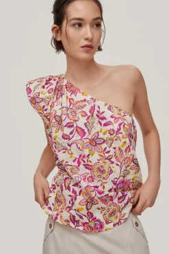 Top Estampado Asimetrico Hombro Abullonado^Pedro del Hierro Online