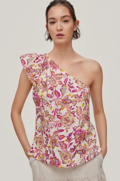 Top Estampado Asimetrico Hombro Abullonado^Pedro del Hierro Online
