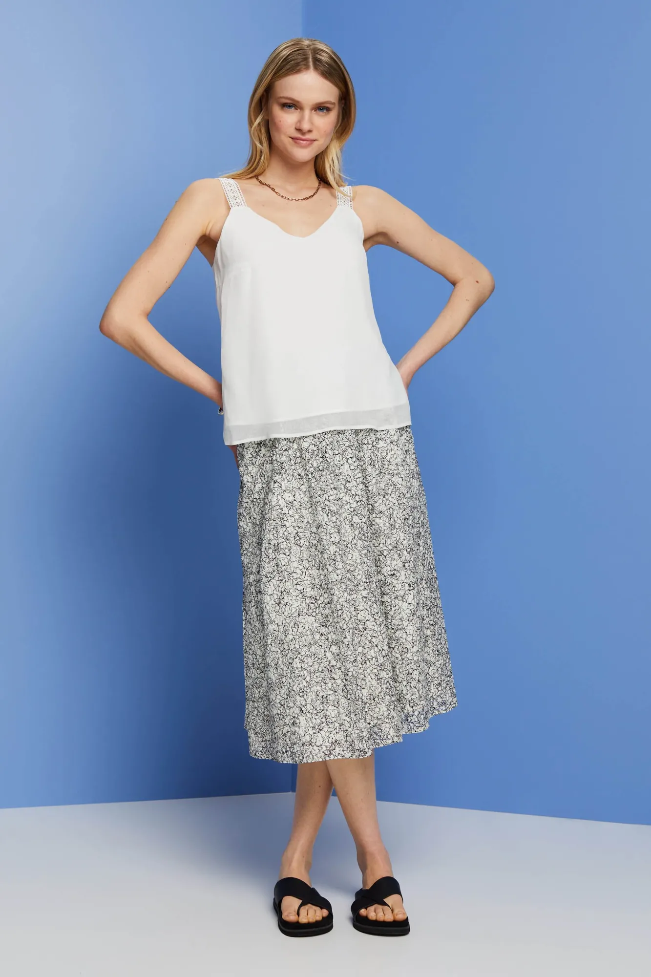 Top Lencero Encaje Viscosa^Esprit Clearance
