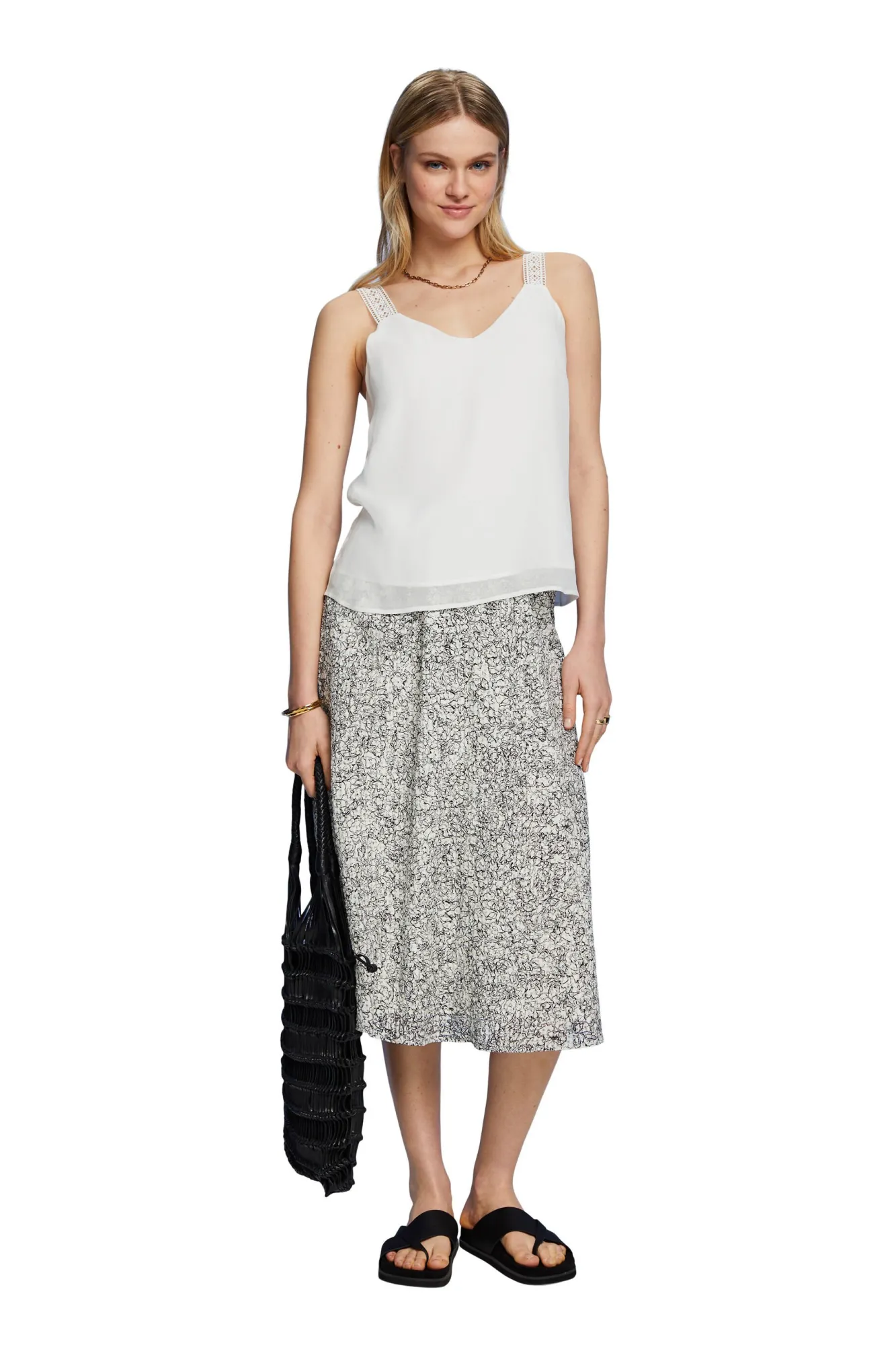 Top Lencero Encaje Viscosa^Esprit Clearance