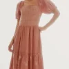 Vestido Bordado Manga Corta^Slowlove Outlet
