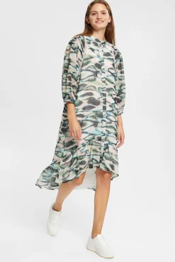 Vestido Chiffon Asimetrico Animal Print^Esprit Best Sale