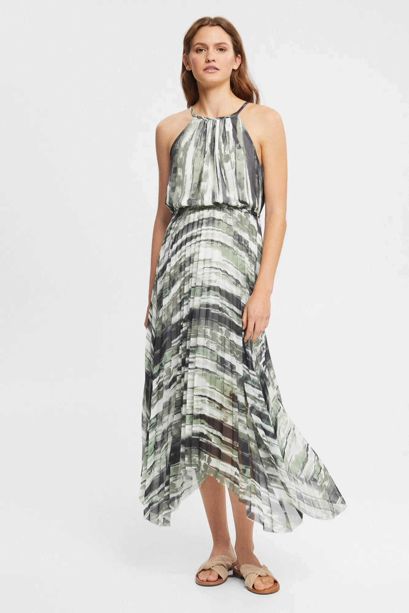 Vestido Chifon Estampado Midi Plisado^Esprit Fashion
