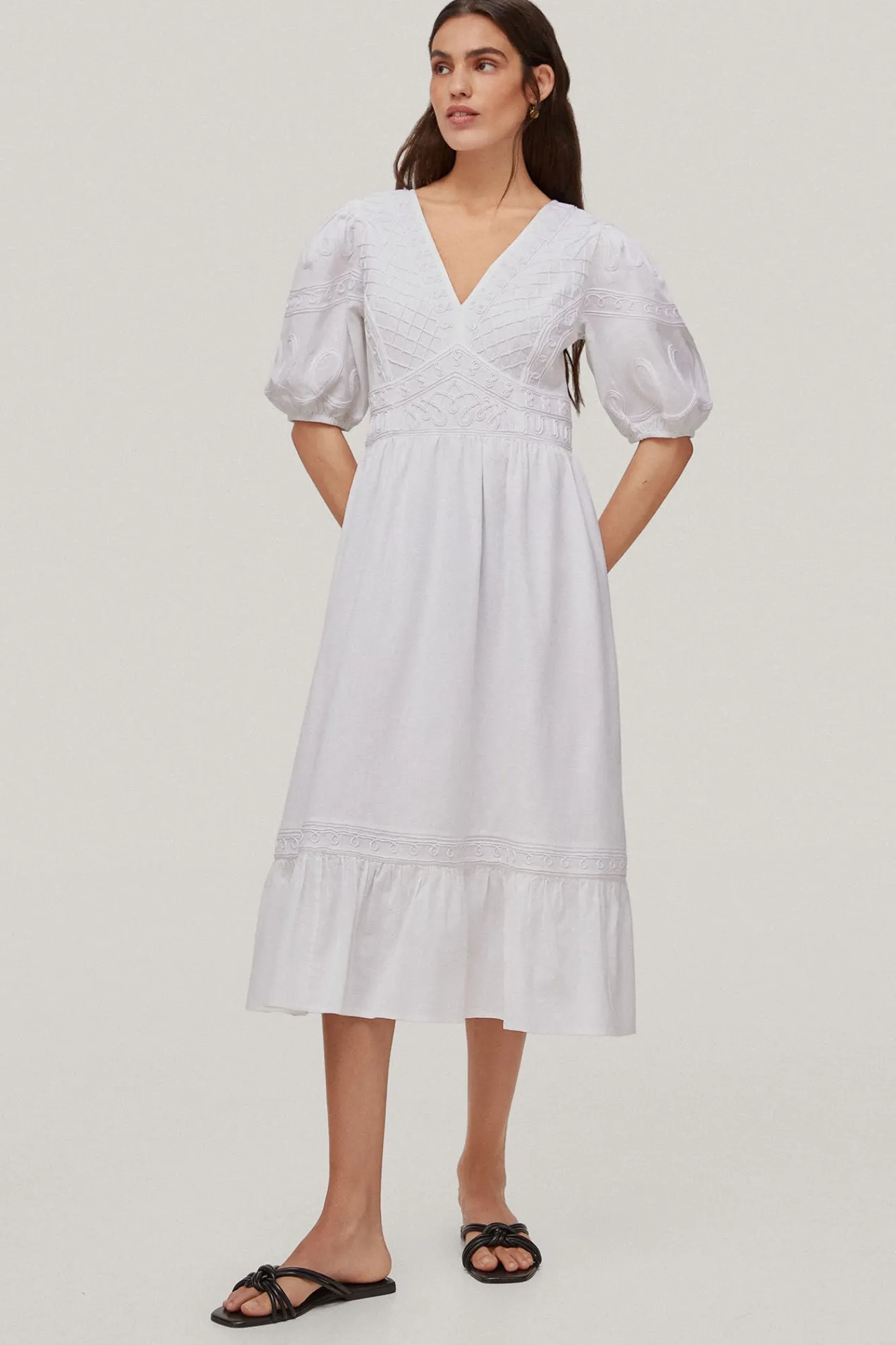 Vestido Con Bordado De Cintas^Pedro del Hierro Hot