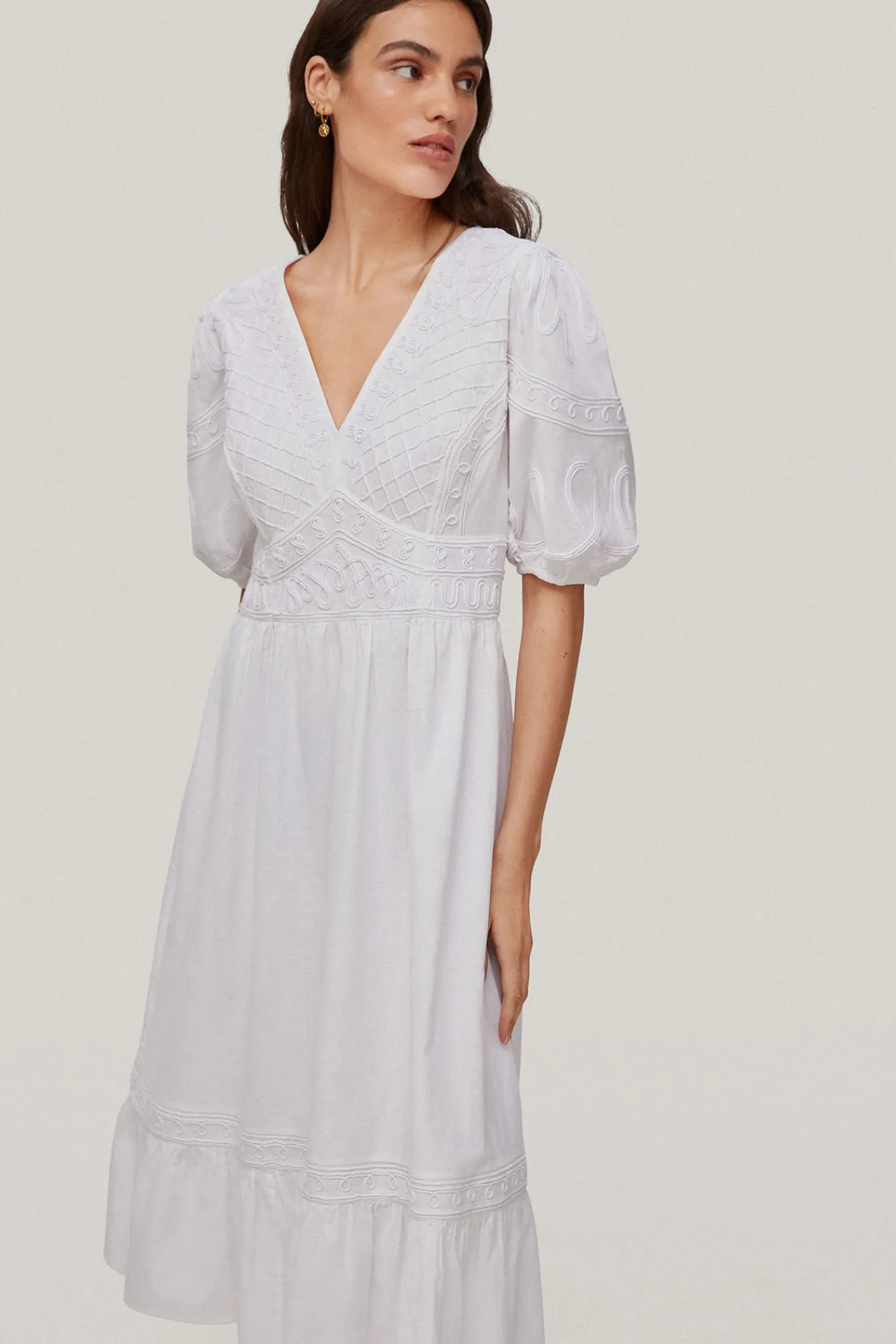 Vestido Con Bordado De Cintas^Pedro del Hierro Hot