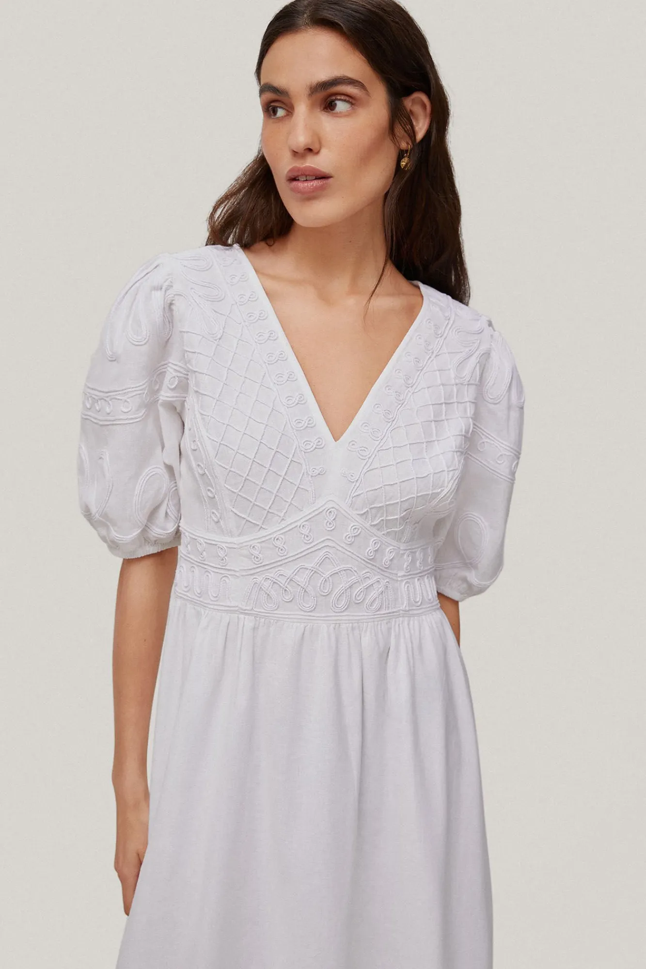 Vestido Con Bordado De Cintas^Pedro del Hierro Hot