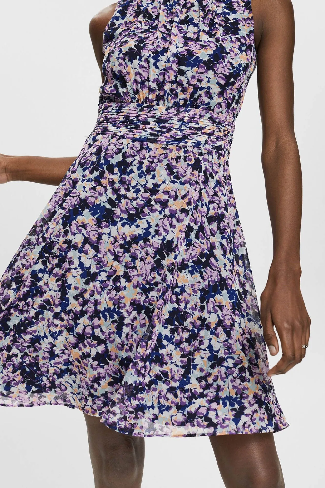Vestido Corto De Gasa Con Cintura Fruncida^Esprit Shop