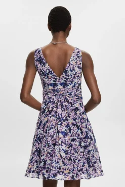 Vestido Corto De Gasa Con Cintura Fruncida^Esprit Shop