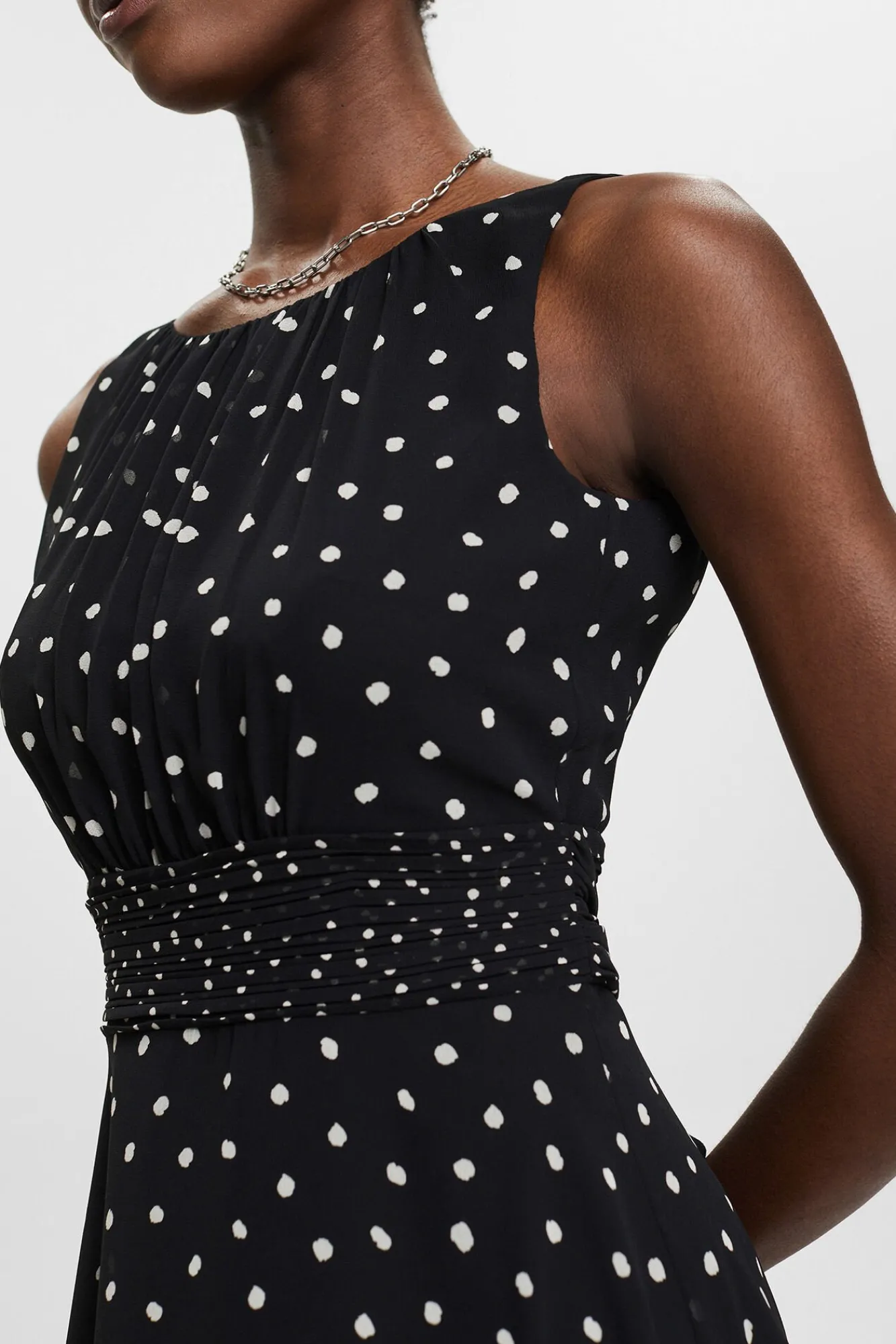 Vestido Corto De Gasa Con Cintura Fruncida^Esprit Fashion