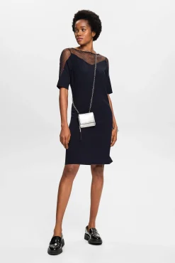 Vestido Corto Material Reciclado Monocolor^Esprit Hot