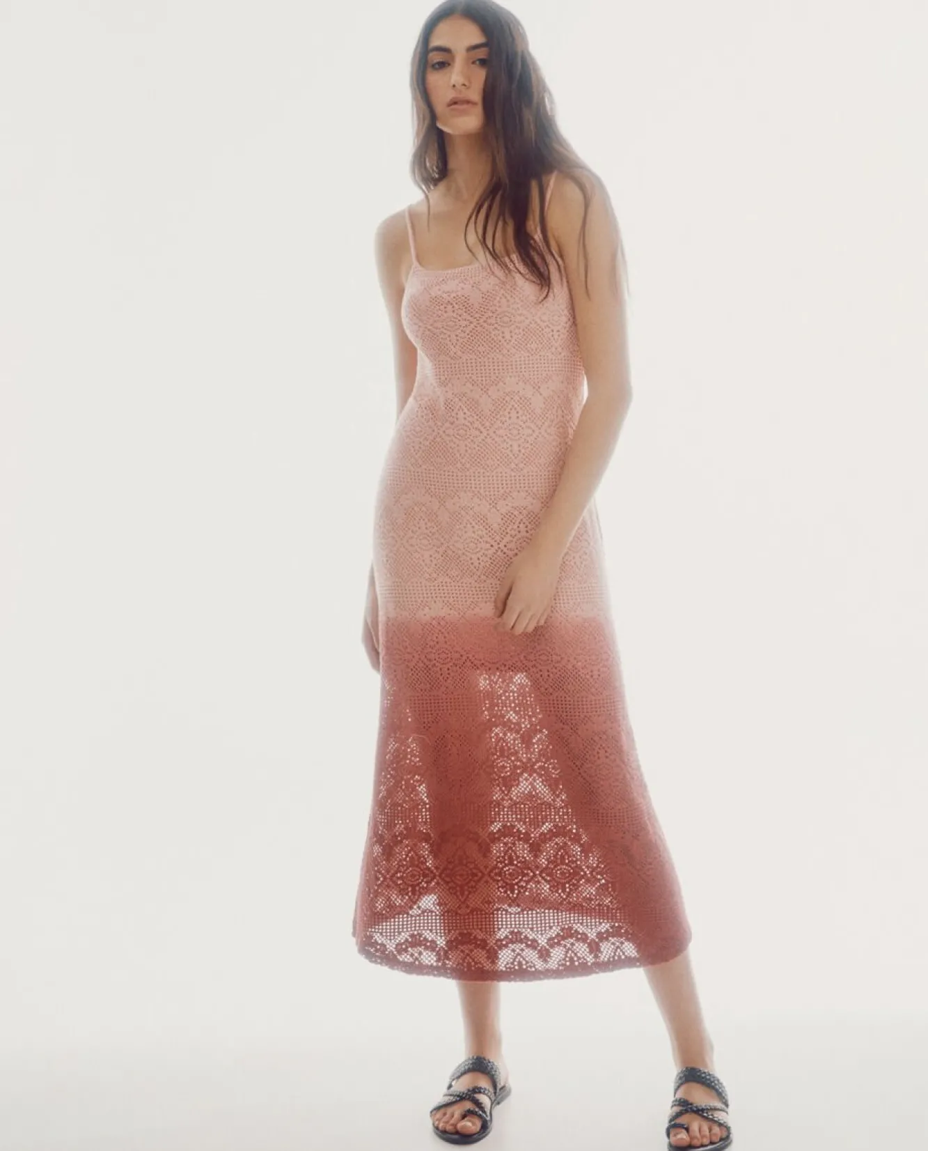 Vestido De Crochet De Punto^Slowlove Cheap