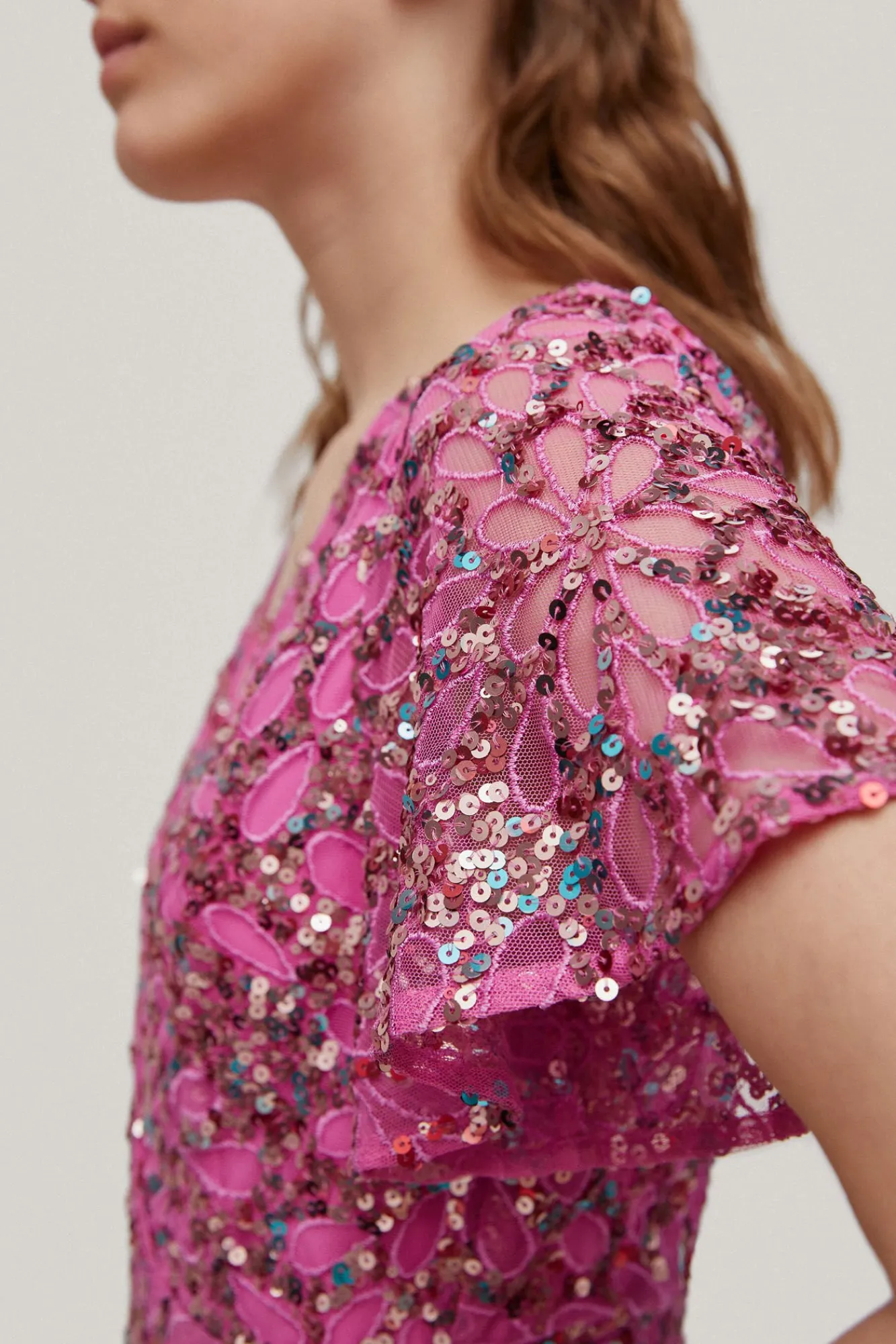 Vestido De Lentejuelas Bordado^Pedro del Hierro Hot