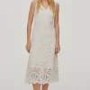 Vestido De Tirantes Tipo Crochet Cuello Pico Y Largo Midi Falda Evase^Pedro del Hierro Flash Sale