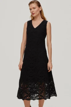 Vestido De Tirantes Tipo Crochet Cuello Pico Y Largo Midi Falda Evase^Pedro del Hierro Discount