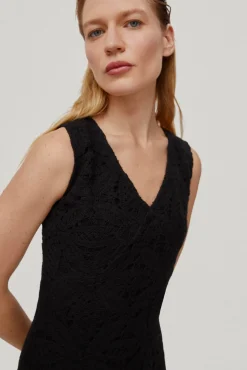Vestido De Tirantes Tipo Crochet Cuello Pico Y Largo Midi Falda Evase^Pedro del Hierro Discount