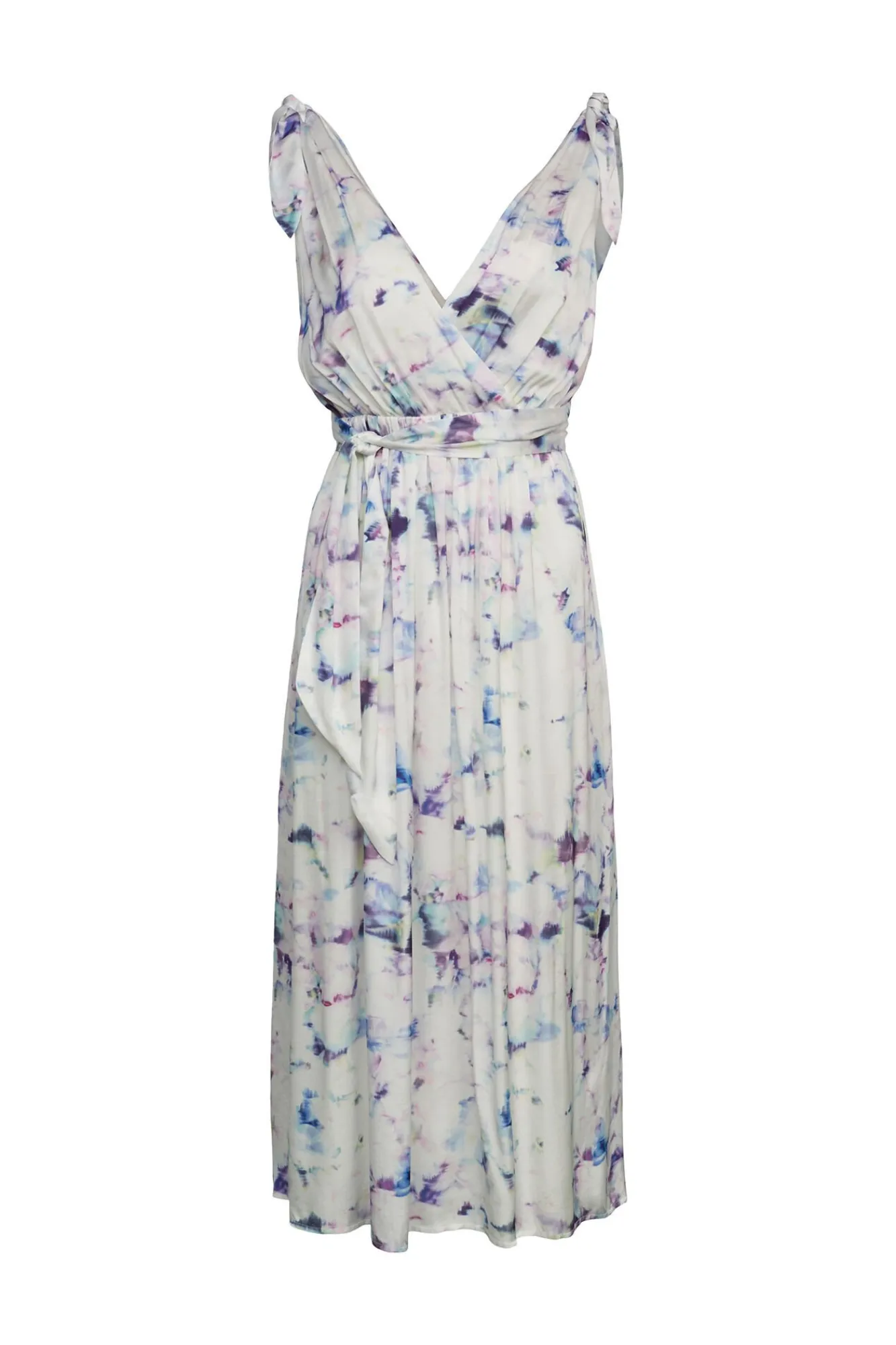 Vestido Drapeado Midi Tirantes Con Viscosa^Esprit Fashion