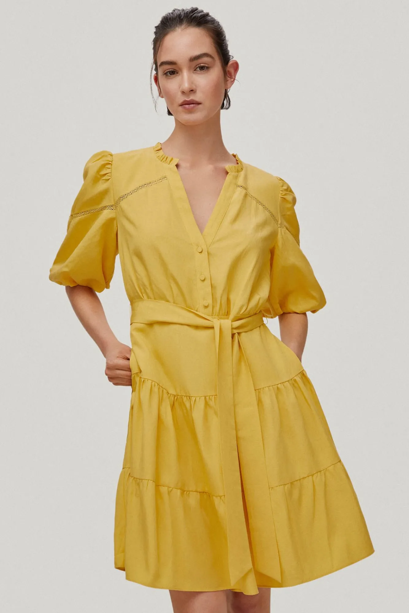 Vestido Falda Pisos Manga Abullanada^Pedro del Hierro Shop