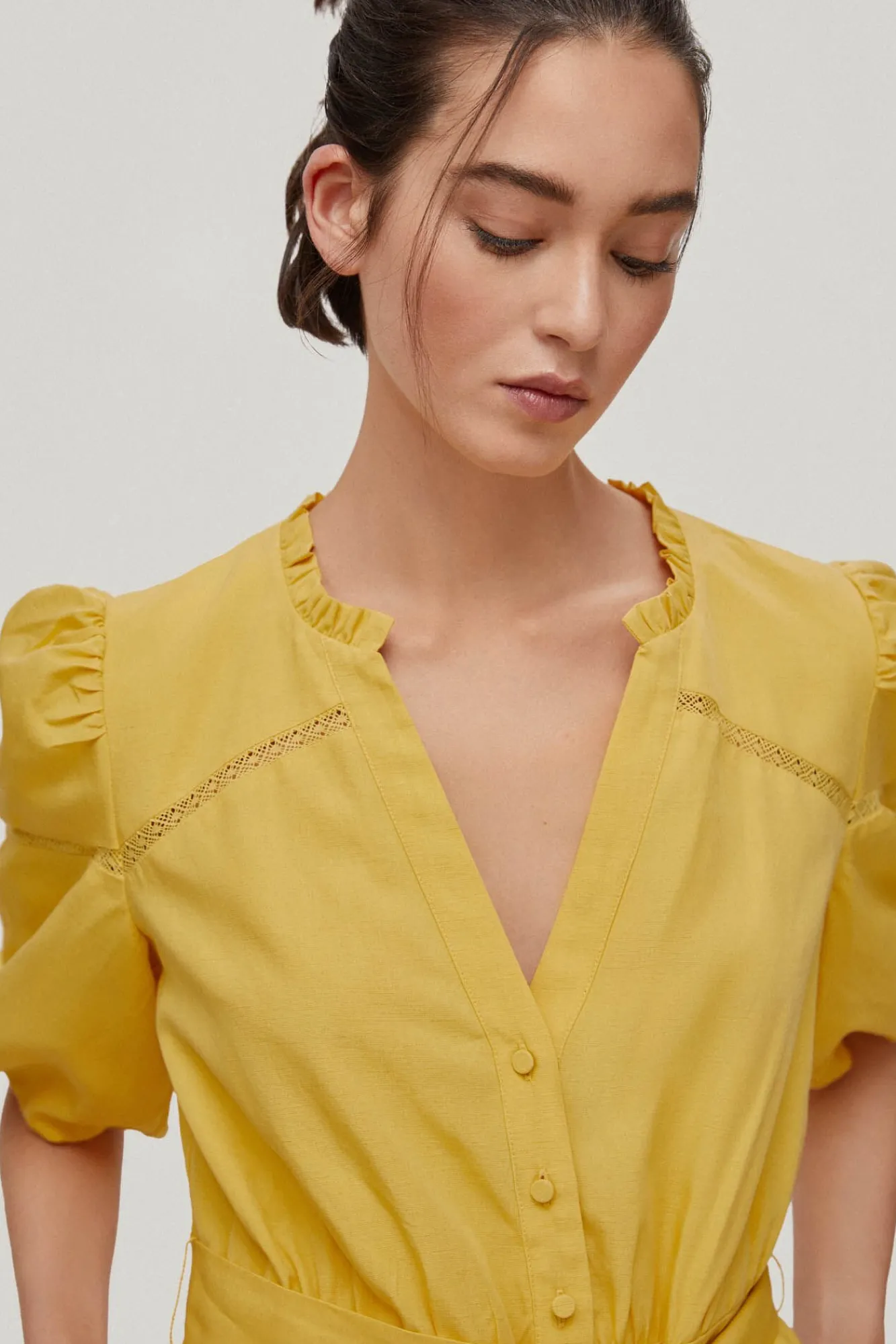Vestido Falda Pisos Manga Abullanada^Pedro del Hierro Shop