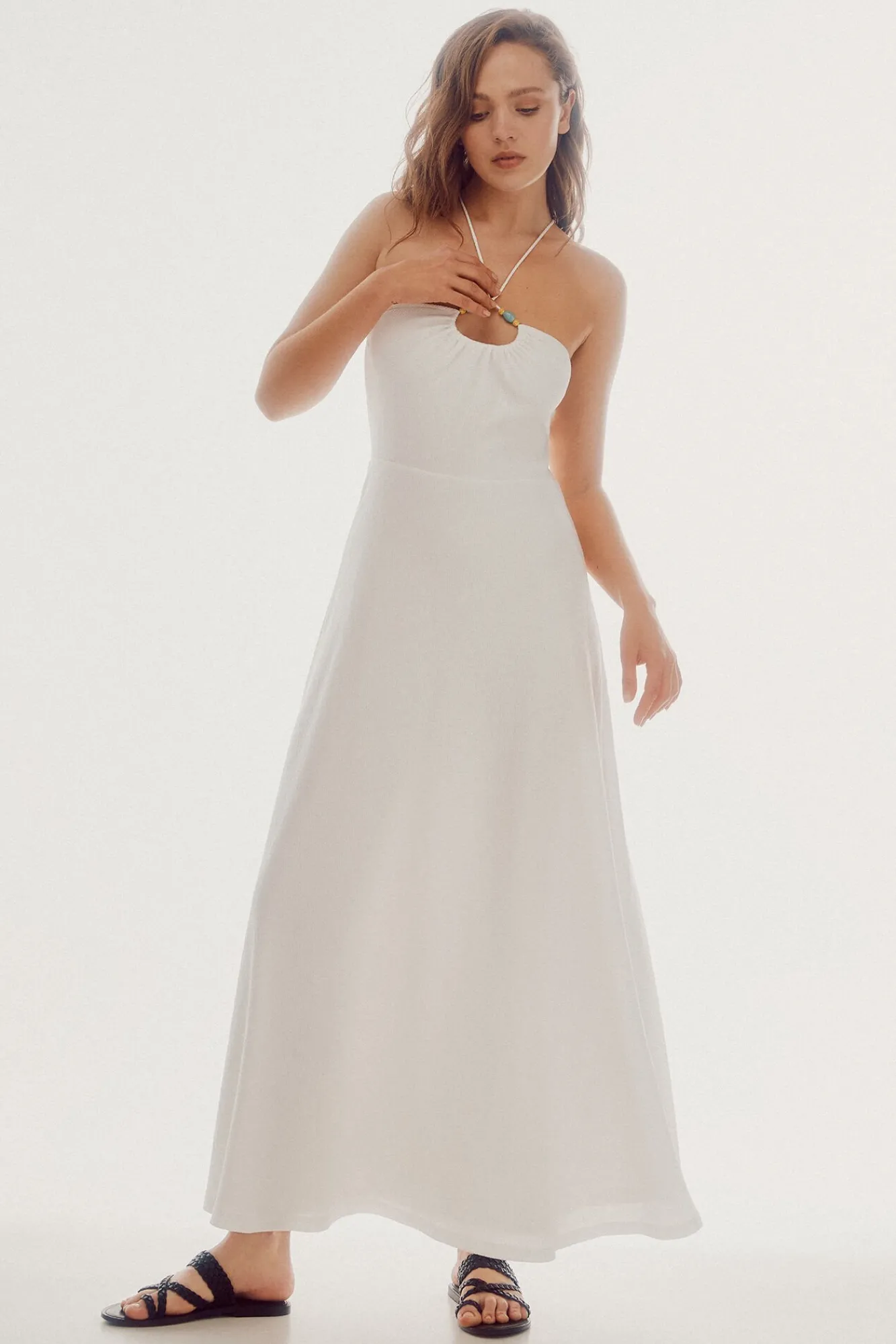 Vestido Halter Con Abalorios^Slowlove Shop
