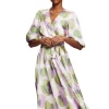 Vestido Largo Estampado Con Lazo^Esprit Clearance