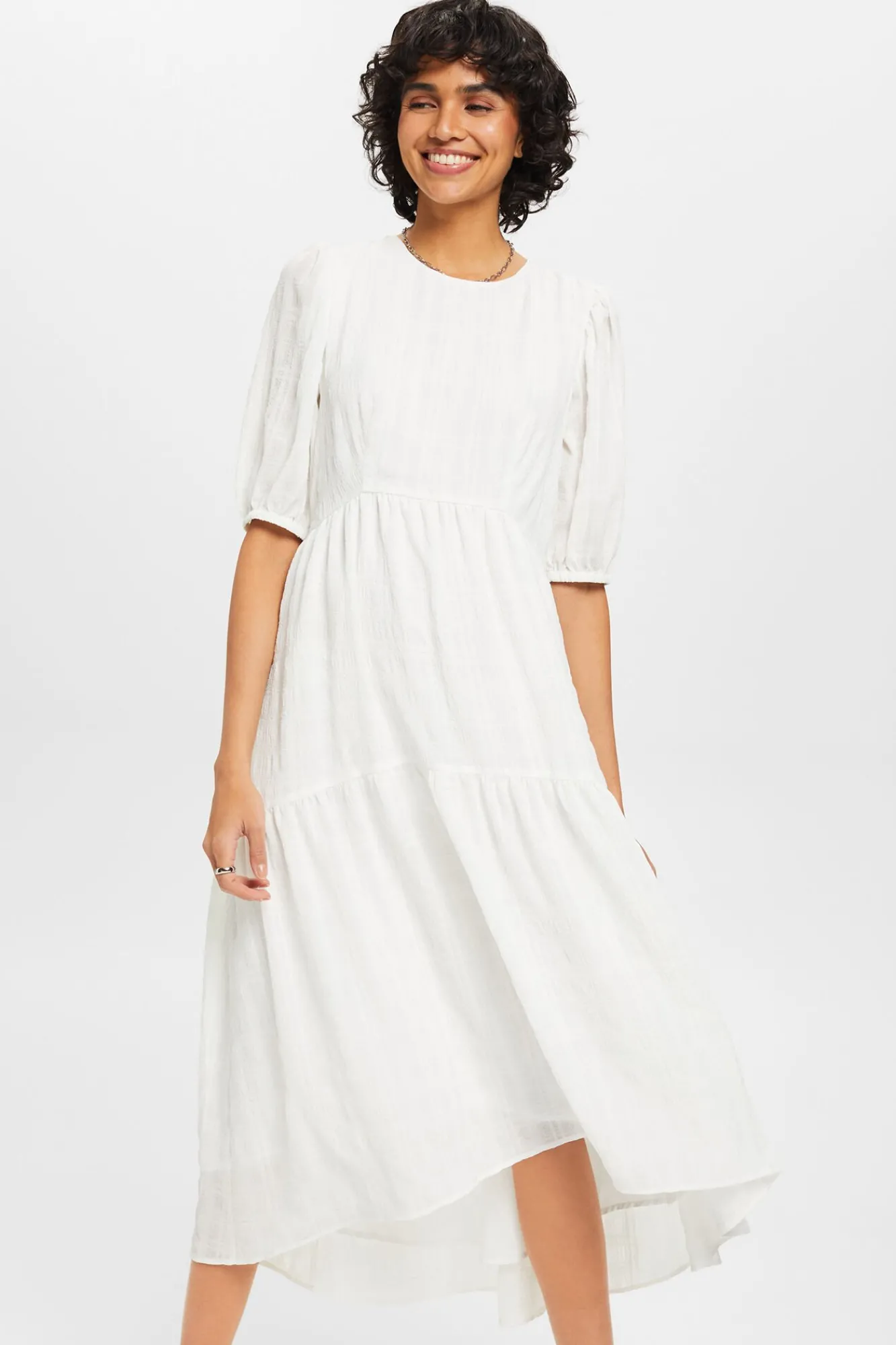 Vestido Largo Paneles Tejido Con Textura^Esprit Discount
