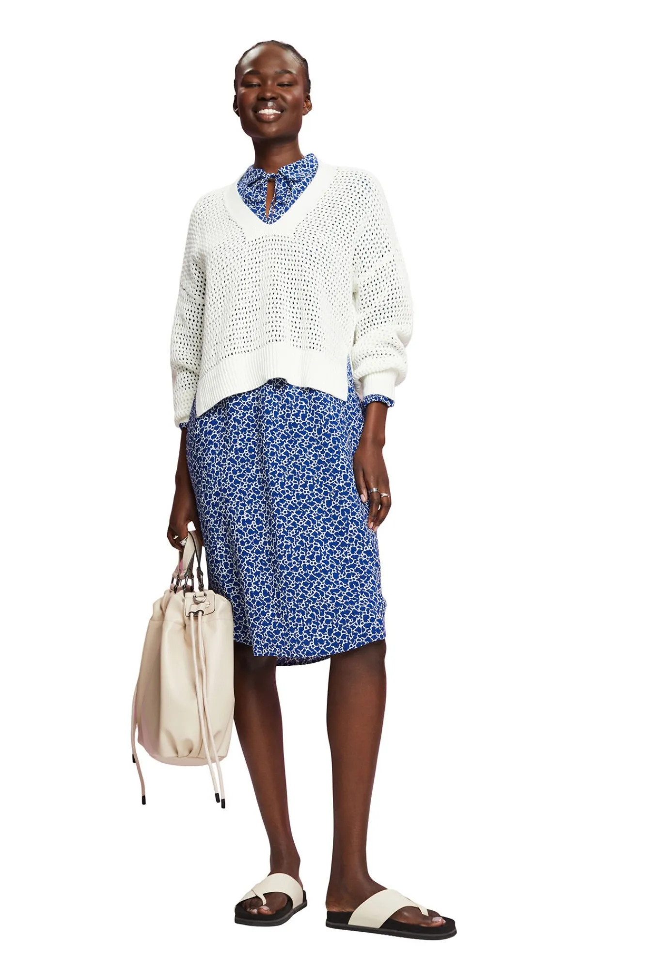 Vestido Midi Estampado Viscosa^Esprit Flash Sale