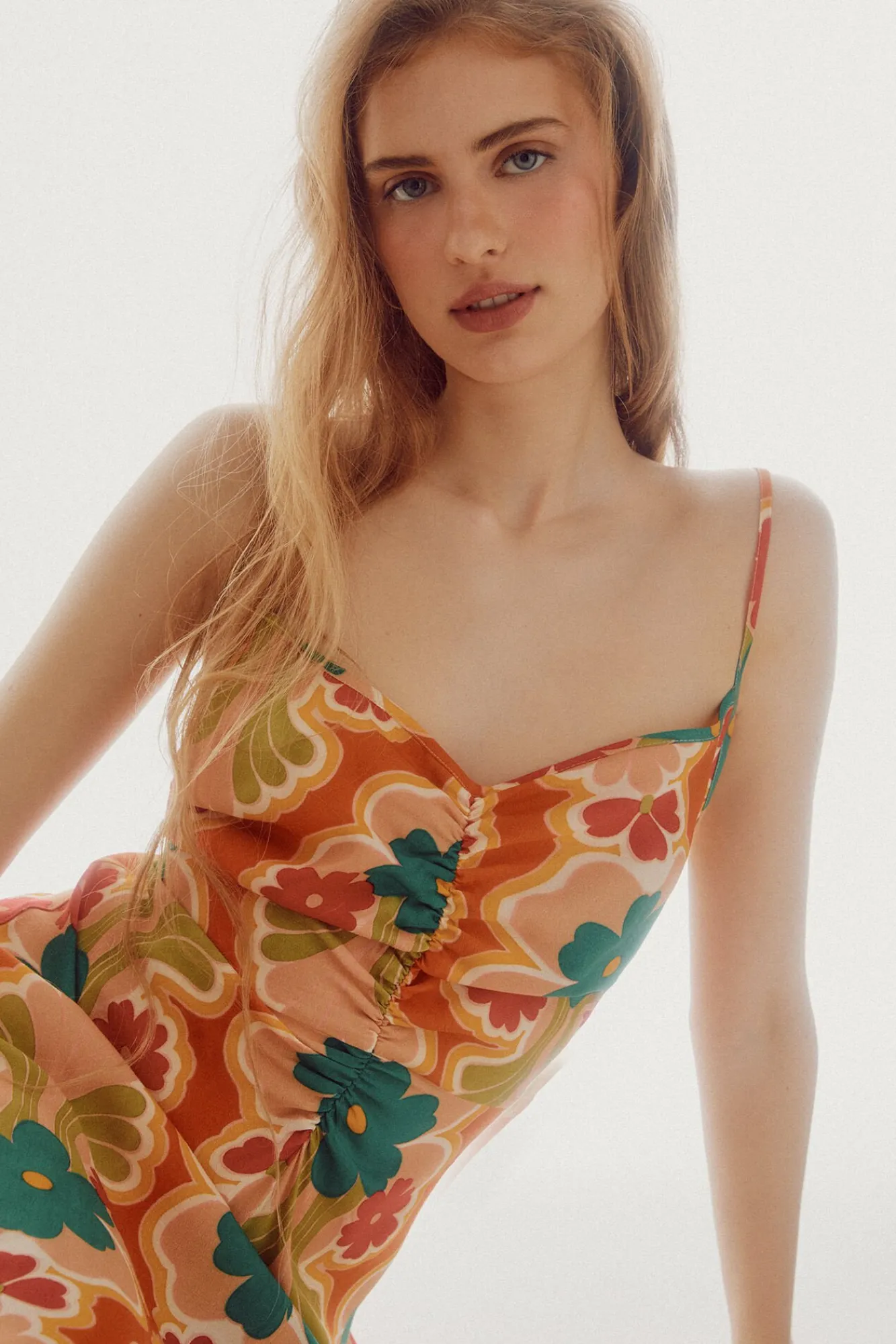 Vestido Midi Frunce^Slowlove Shop