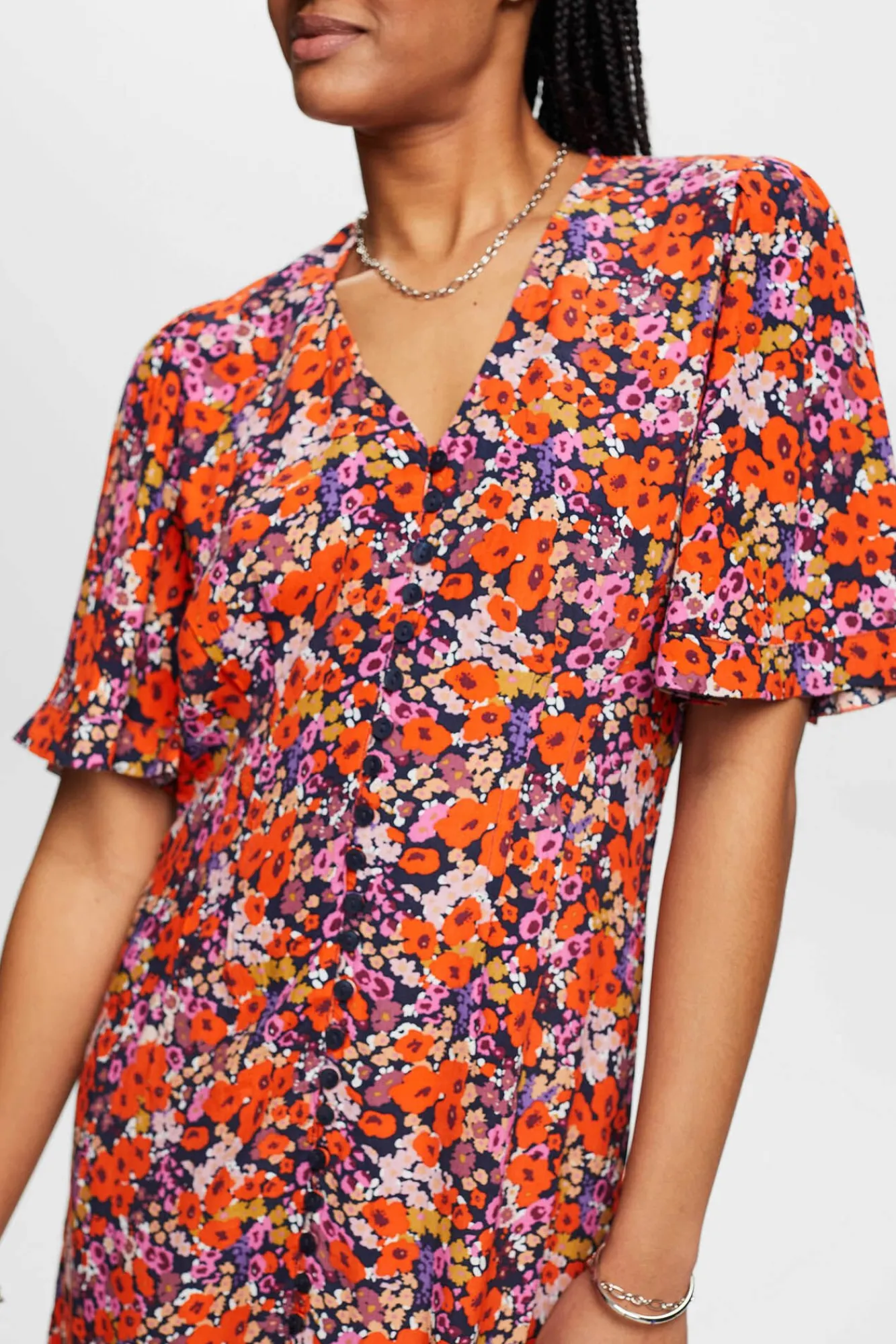 Vestido Midi Multicolor Flores^Esprit New