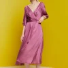 Vestido Midi Satinado Manga 3/4^Esprit Cheap