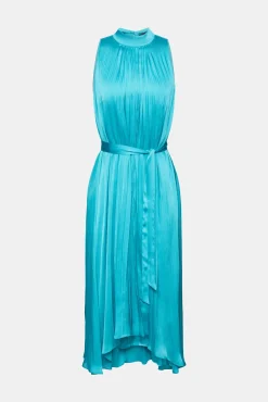 Vestido Satinado Midi Plisado Sin Mangas^Esprit Flash Sale