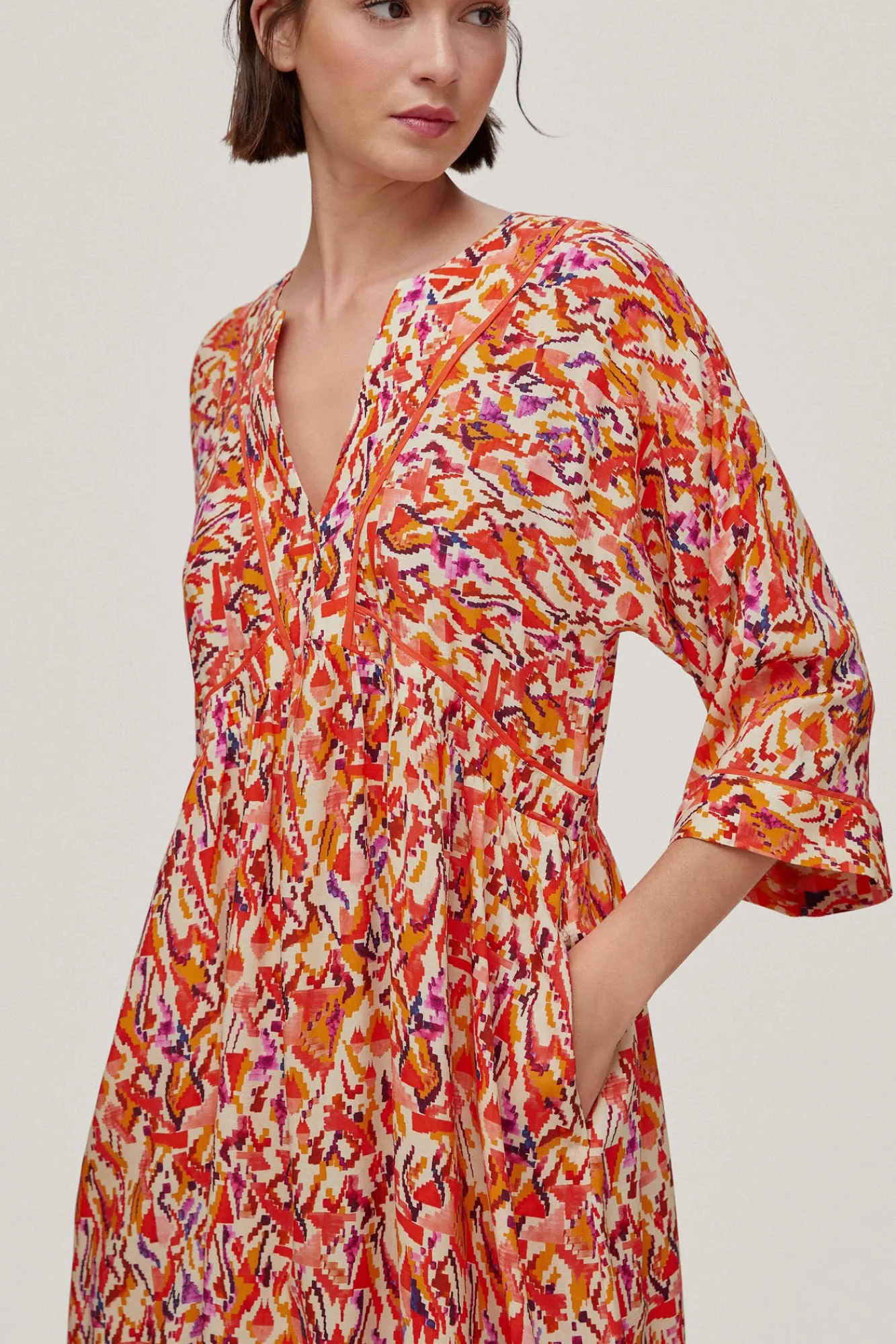 Vestido Tunica Estampado Gometrico.^Pedro del Hierro Sale