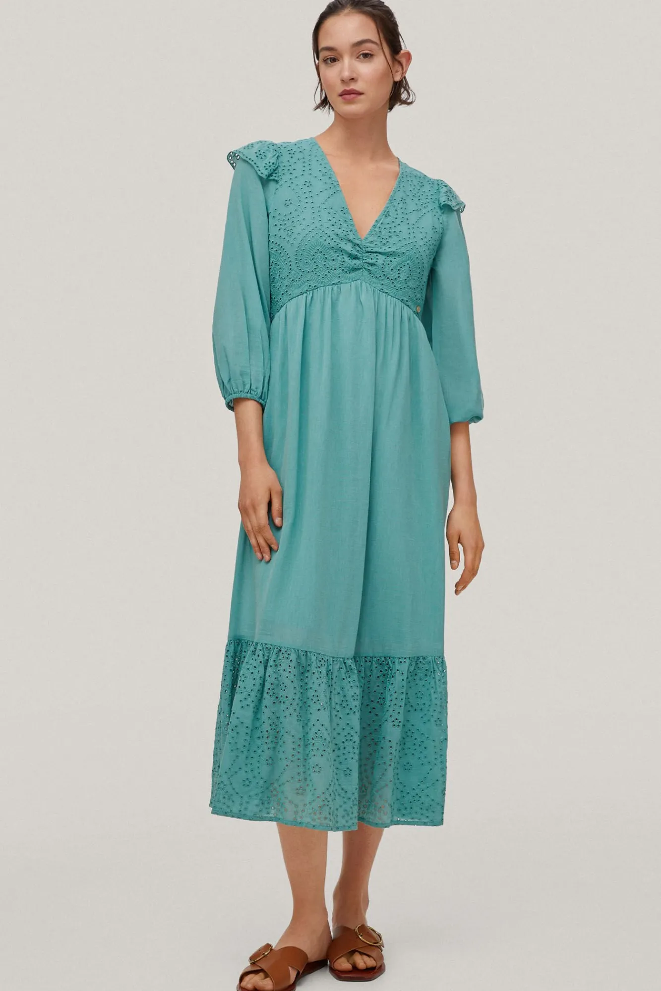 Vestido Viscosa Y Algodon Bordado^Pedro del Hierro Cheap
