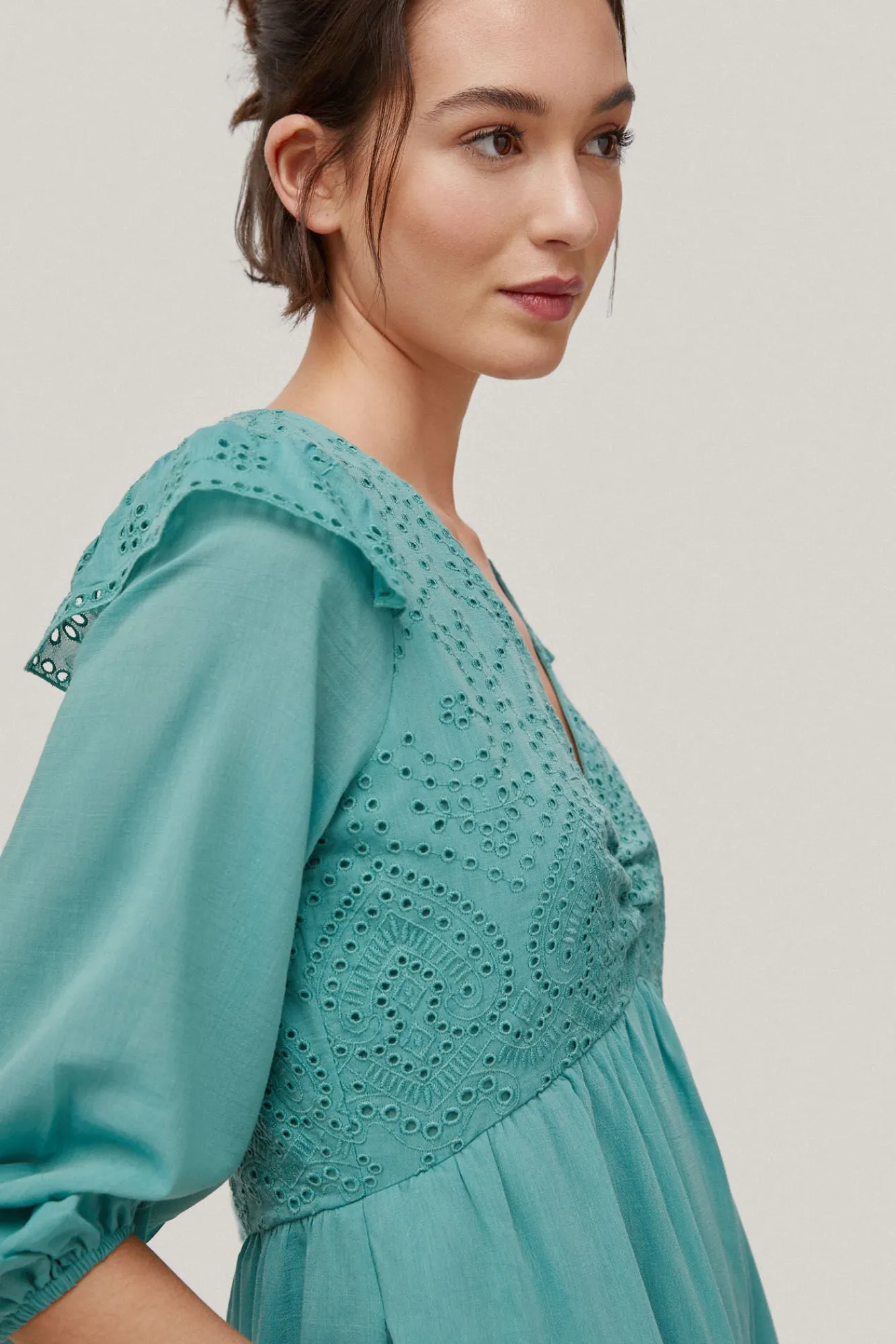Vestido Viscosa Y Algodon Bordado^Pedro del Hierro Cheap