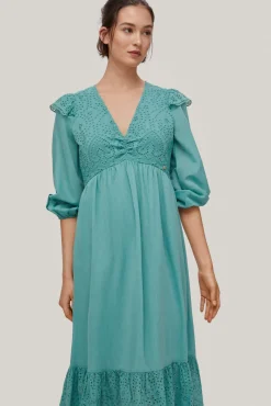 Vestido Viscosa Y Algodon Bordado^Pedro del Hierro Cheap